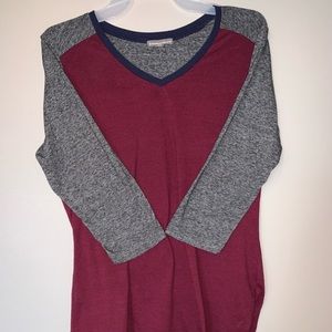 V-Neck Style Casual Baseball-Style Tee